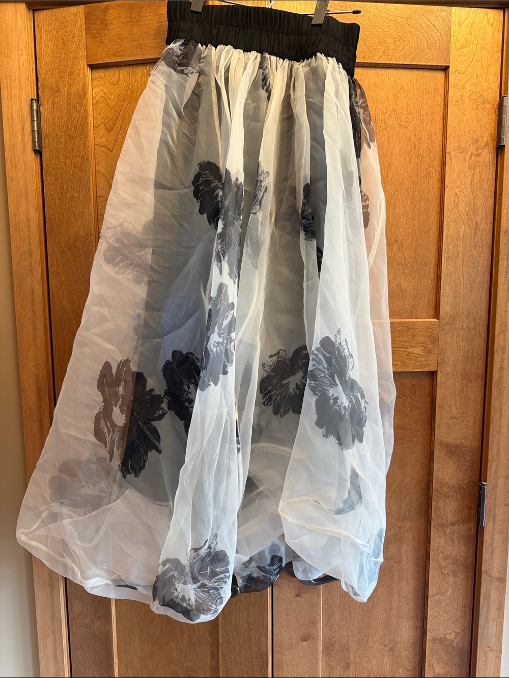 NWT Zara Organza Cream & Black Floral Strapless dress sz S - Picture 7 of 8